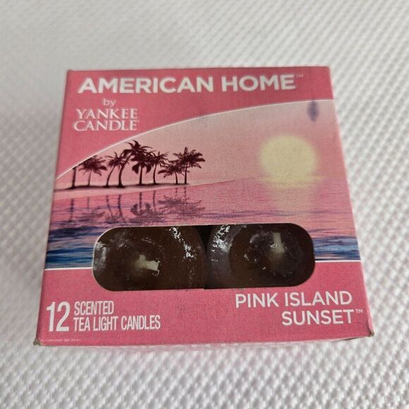 Yankee Candle Scented Tea Lights Moonlit Night Pink Island Sunset 12 Packs - Picture 3 of 4
